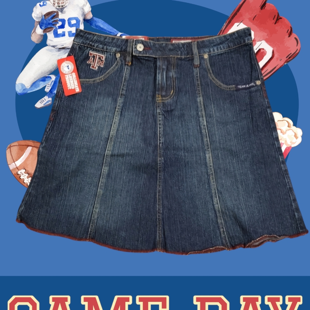 TEXAS A&M AGGIES - NWT Team Jeans Denim Skirt - Size 6